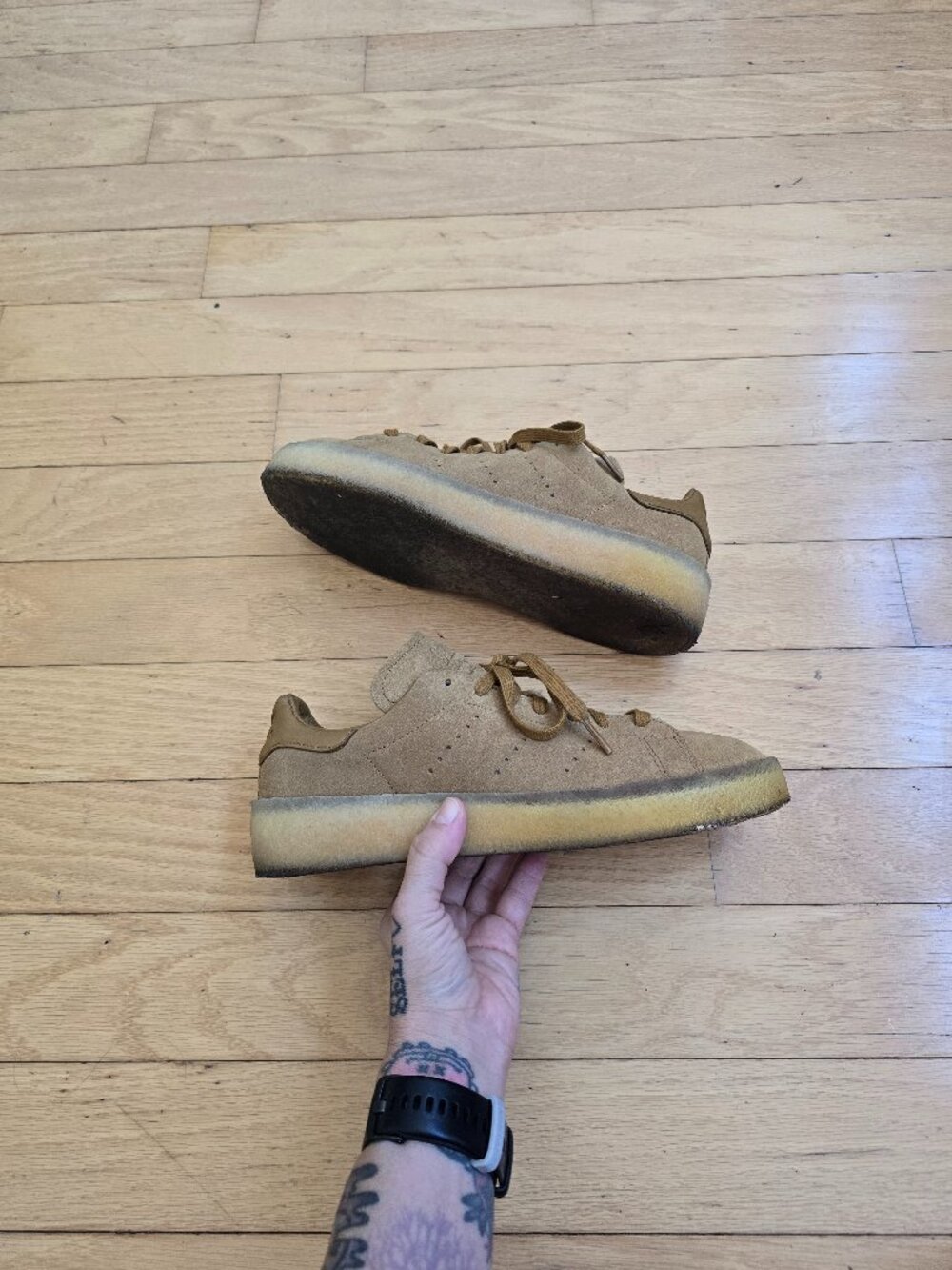 Kith x Clarks x Adidas | 8th Street Stan Smith Tan Suede Sneakers | MENS 8
